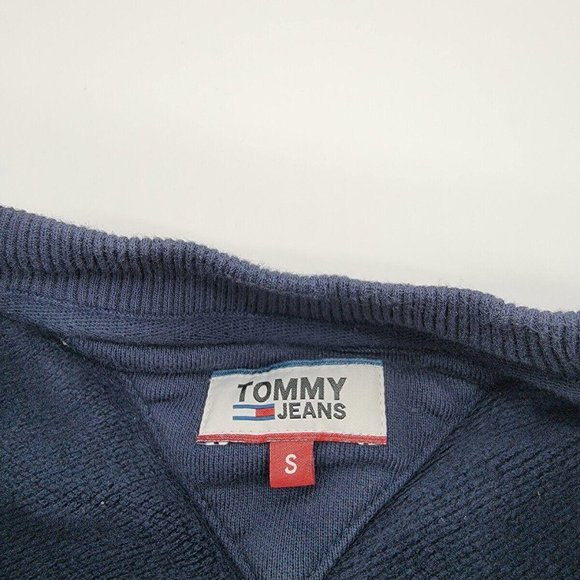 Tommy Hilfiger Sweatshirt Women Small Blue Flag Logo Spellout Tommy Jeans - Picture 3 of 5
